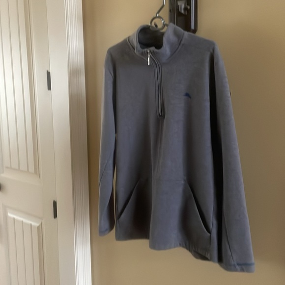 Tommy Bahama 1/4 Zip Pullover Sweatshirt Grey With Blue Detail And Pockets XL - Picture 7 of 8